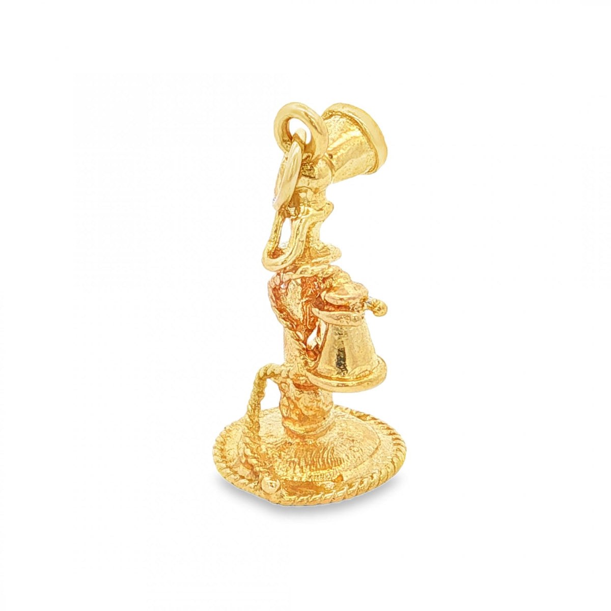 9ct Yellow Gold Old Telephone Pendant - 12x23x11mm - 3.0g