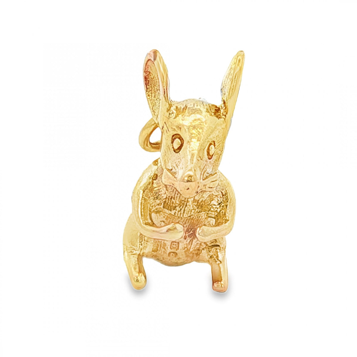 9ct Yellow Gold Rotating Mouse Charm - 8x21x14mm - 5.1g