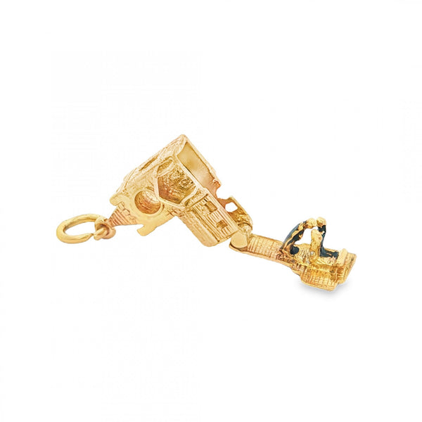 9ct Yellow Gold Hinged Church Charm - 13x16x8mm - 3.0g