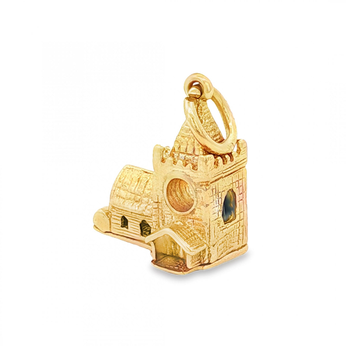 9ct Yellow Gold Hinged Church Charm - 13x16x8mm - 3.0g
