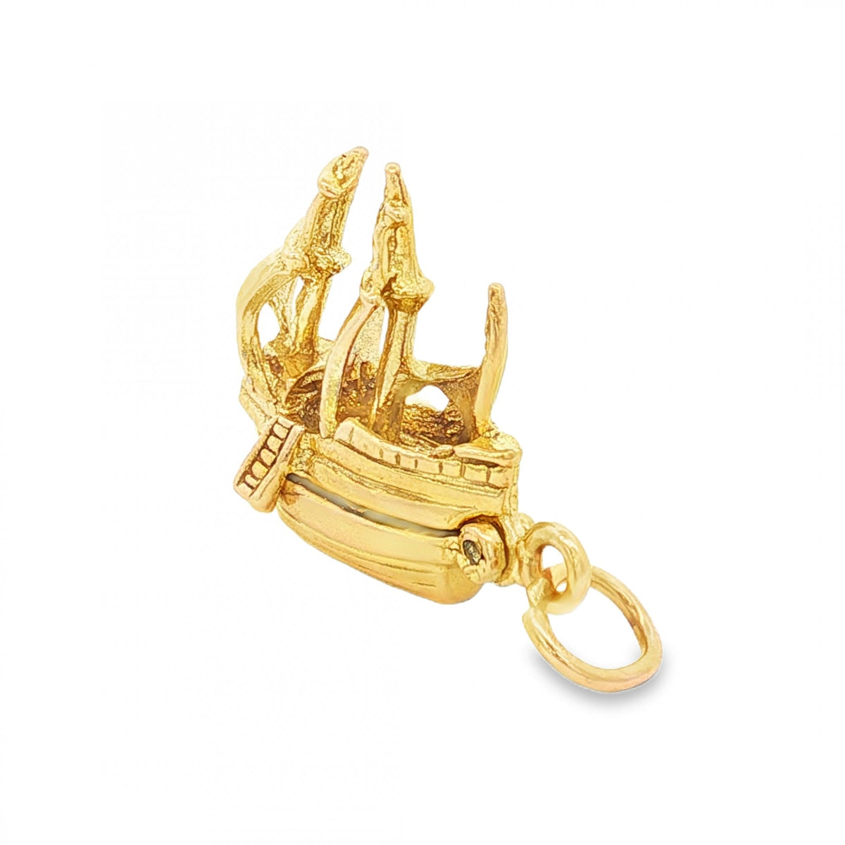 9ct Yellow Gold Galleon Charm - 23x17x10mm - 4.7g