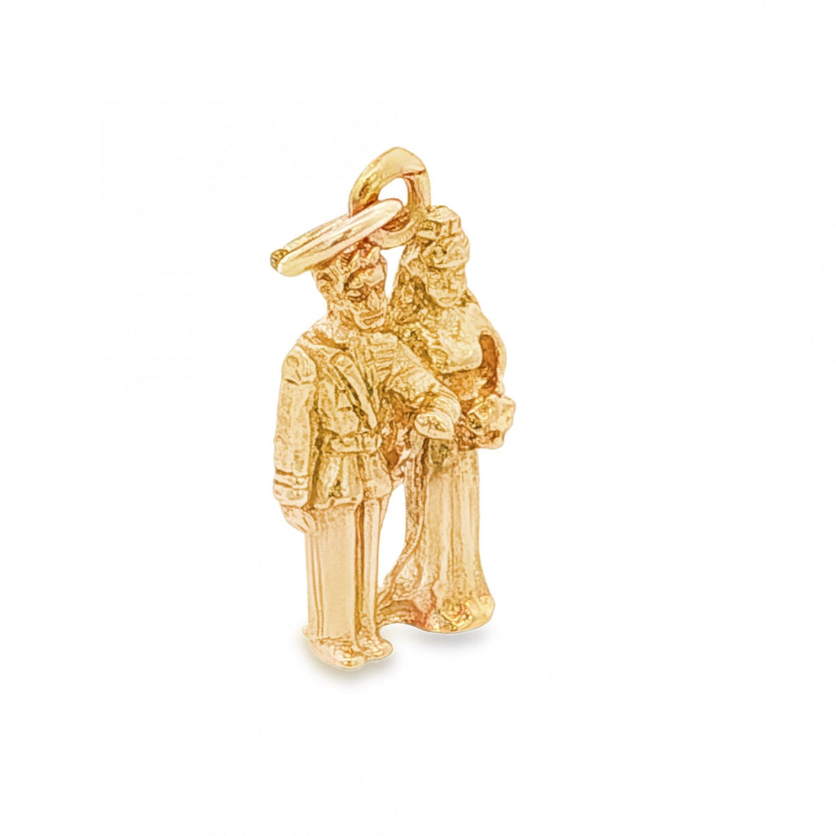 9ct Yellow Gold Bride & Groom Pendant - 9x17x5mm - 1.9g