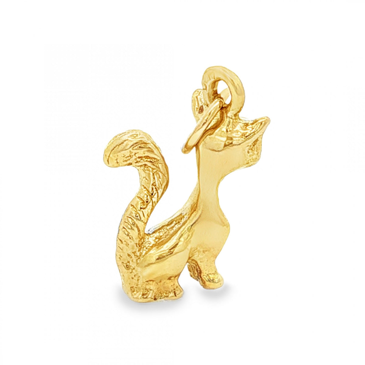 9ct Yellow Gold Cat Charm - 16x11x5mm - 2.1g