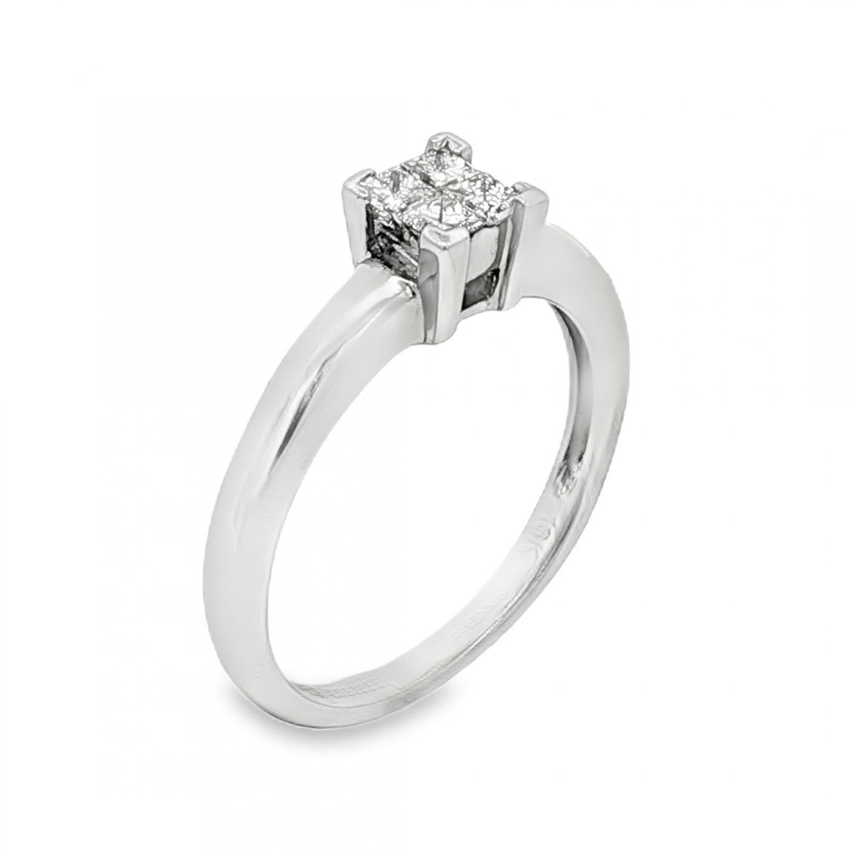 18ct White Gold Pressure-Set Diamond Engagement Ring - 0.20ct