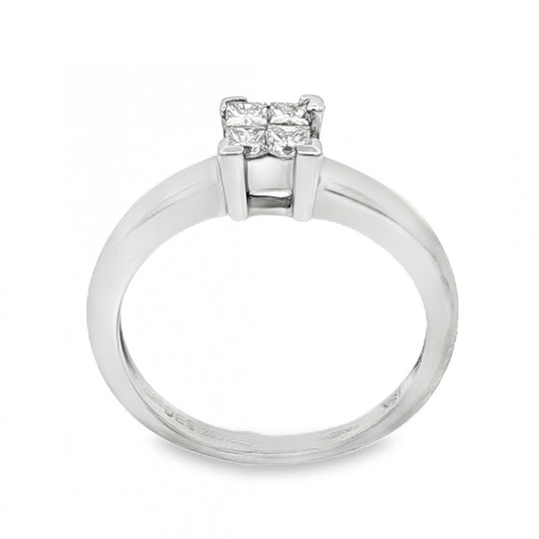 18ct White Gold Pressure-Set Diamond Engagement Ring - 0.20ct