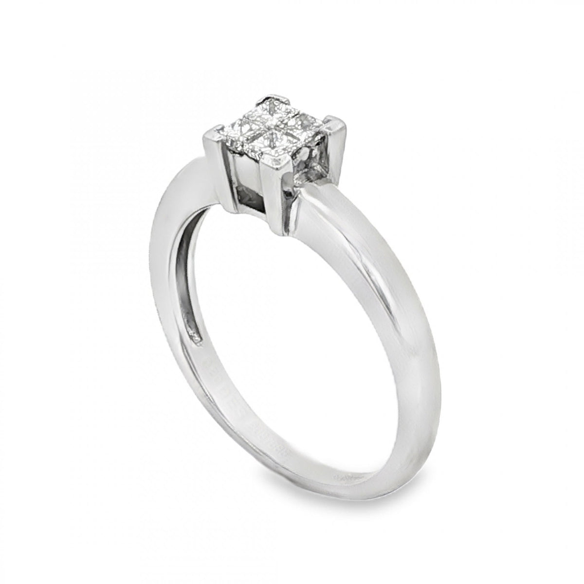 18ct White Gold Pressure-Set Diamond Engagement Ring - 0.20ct