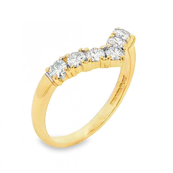 18ct Yellow Gold Diamond Enhancer Ring - Size J - 0.44ct