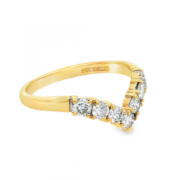 18ct Yellow Gold Diamond Enhancer Ring - Size J - 0.44ct