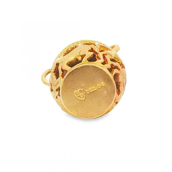 9ct Yellow Gold Hunter Cut-Out Vase Charm - 28x15x14mm - 6.0g
