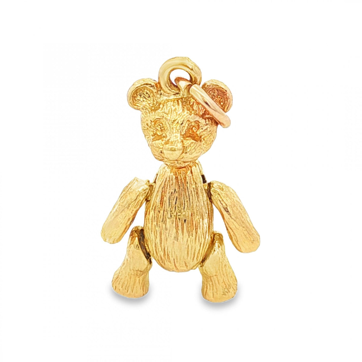 9ct Yellow Gold Teddy Bear Charm - 23x14x7mm - 4.7g