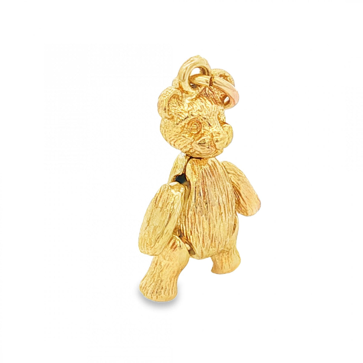 9ct Yellow Gold Teddy Bear Charm - 23x14x7mm - 4.7g