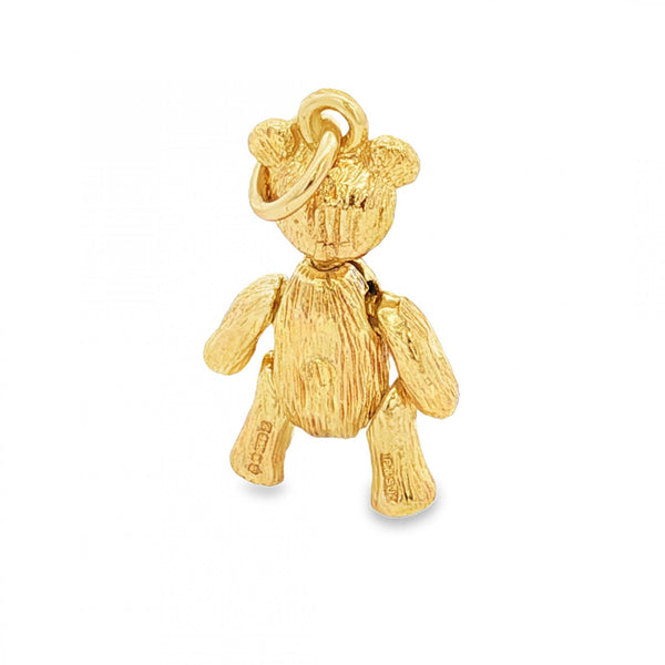 9ct Yellow Gold Teddy Bear Charm - 23x14x7mm - 4.7g