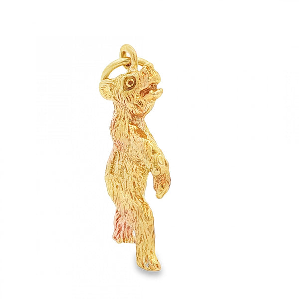 9ct Yellow Gold Bear Pendant - 14x28x5mm - 5.6g