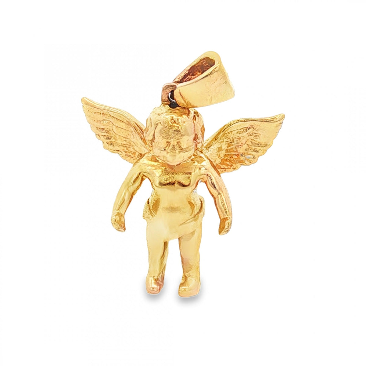 9ct Yellow Gold Cherub Pendant - 20x22x8mm - 5.1g