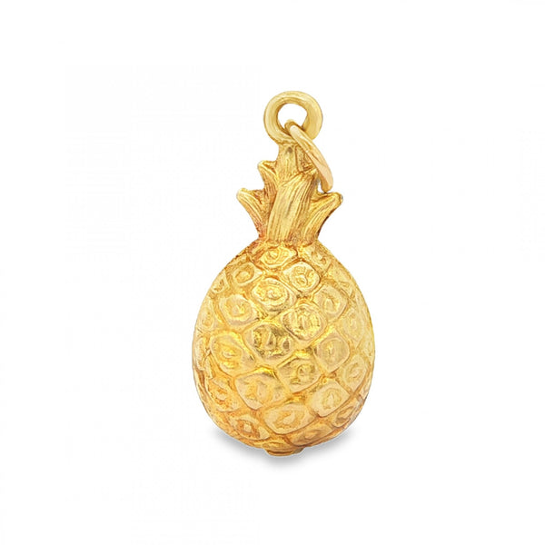 9ct Yellow Gold Hollow Pineapple Pendant - 12x24x10mm - 1.5g
