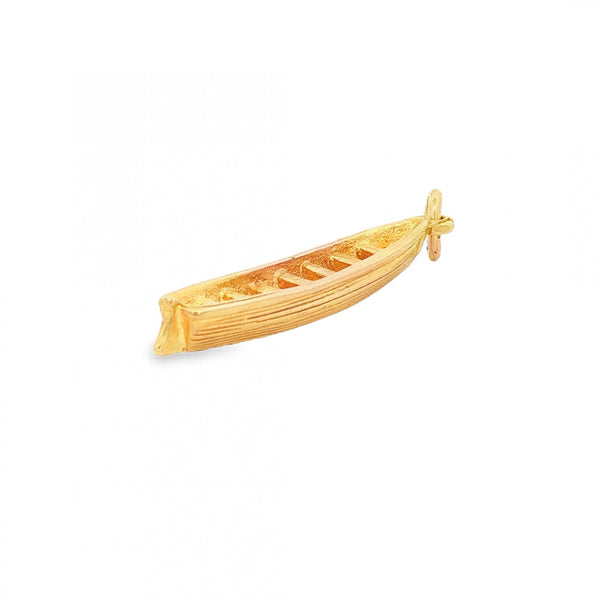 9ct Yellow Gold “Nornour” Engraved Canoe Pendant -31x4.5mm -2.0g