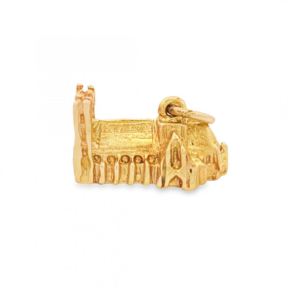 9ct Yellow Gold Church Charm - 15x9x9mm - 2.4g