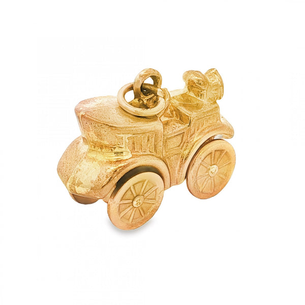 9ct Yellow Gold Old Car Charm - 22x16x9mm - 3.2g