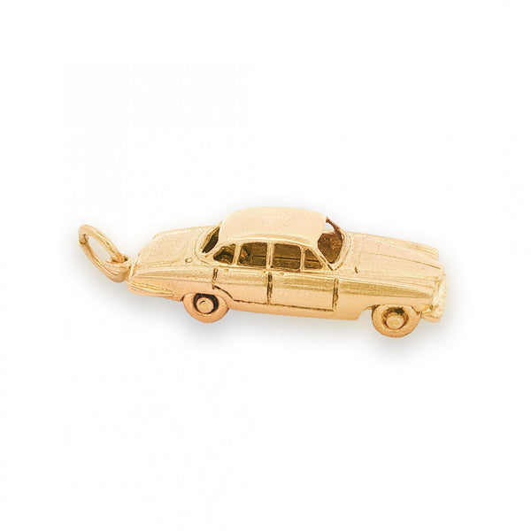 9ct Yellow Gold Old Car Pendant - 12x9x33mm - 7.2g