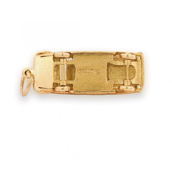 9ct Yellow Gold Old Car Pendant - 12x9x33mm - 7.2g