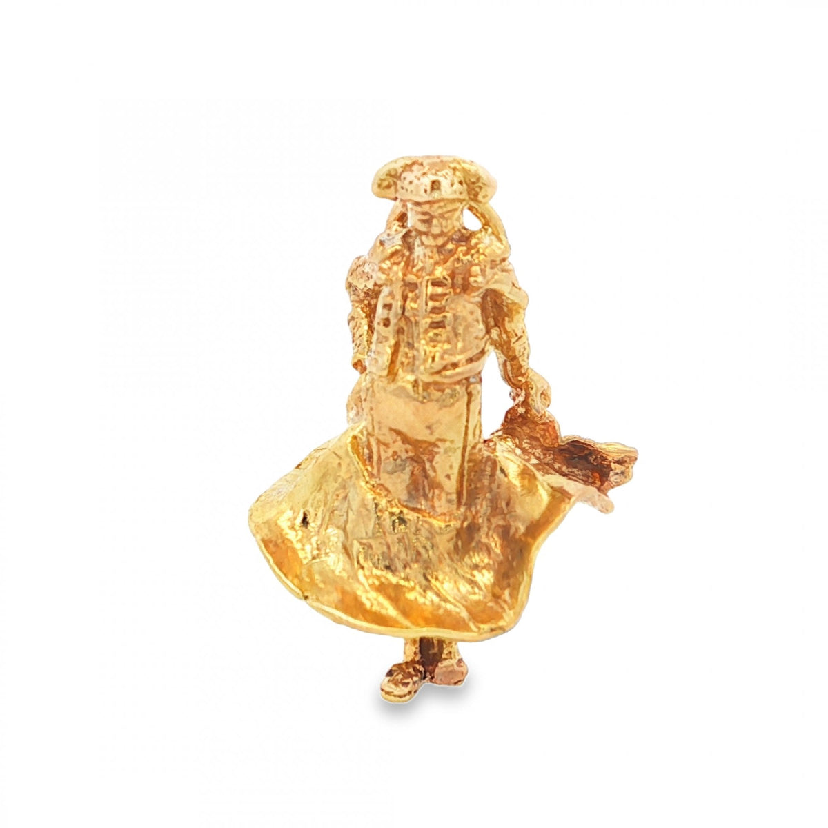 9ct Yellow Gold Bull Fighter Pendant - 17x26x15mm - 5.5g