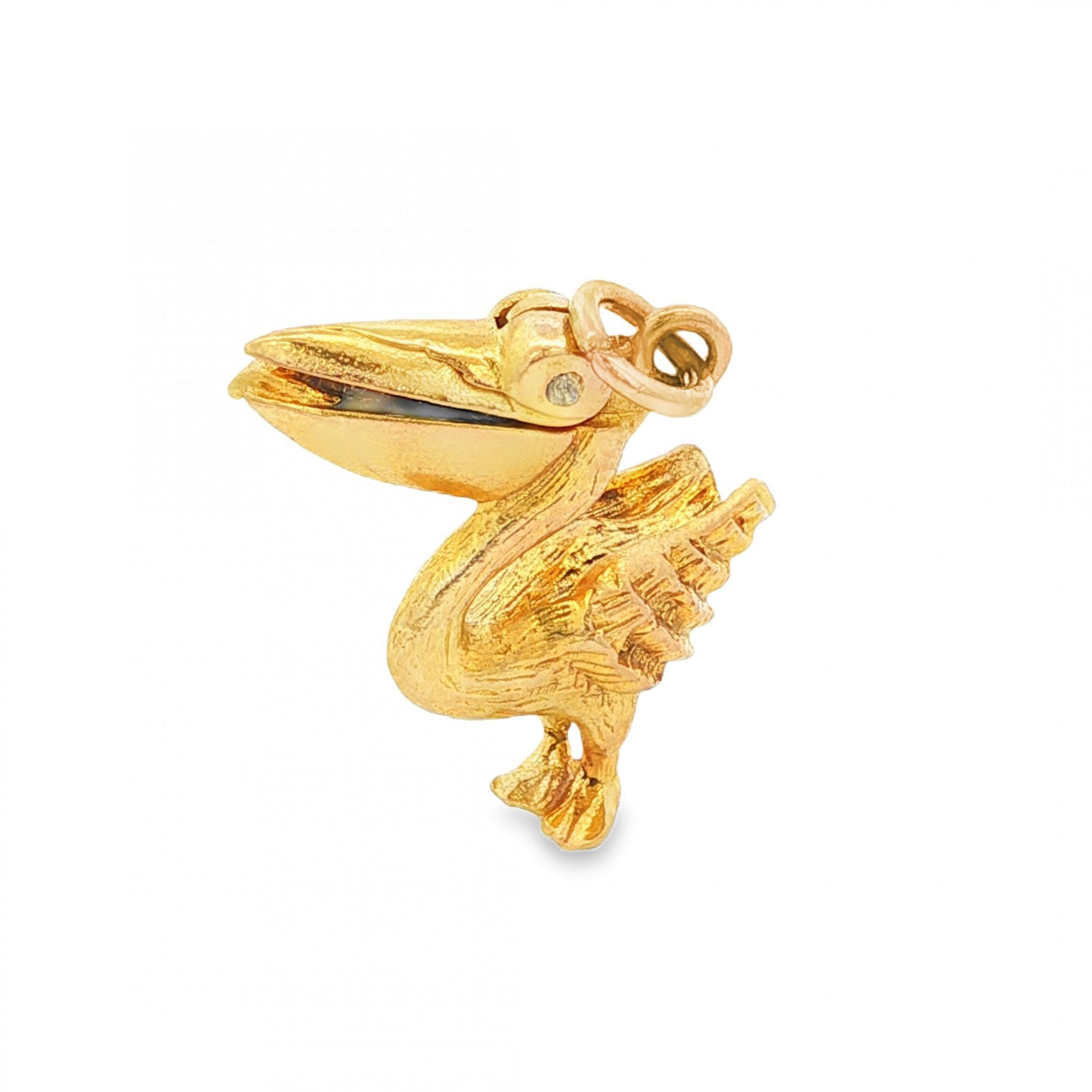 9ct Yellow Gold Stork Pendant - 23x21x8mm - 5.0g