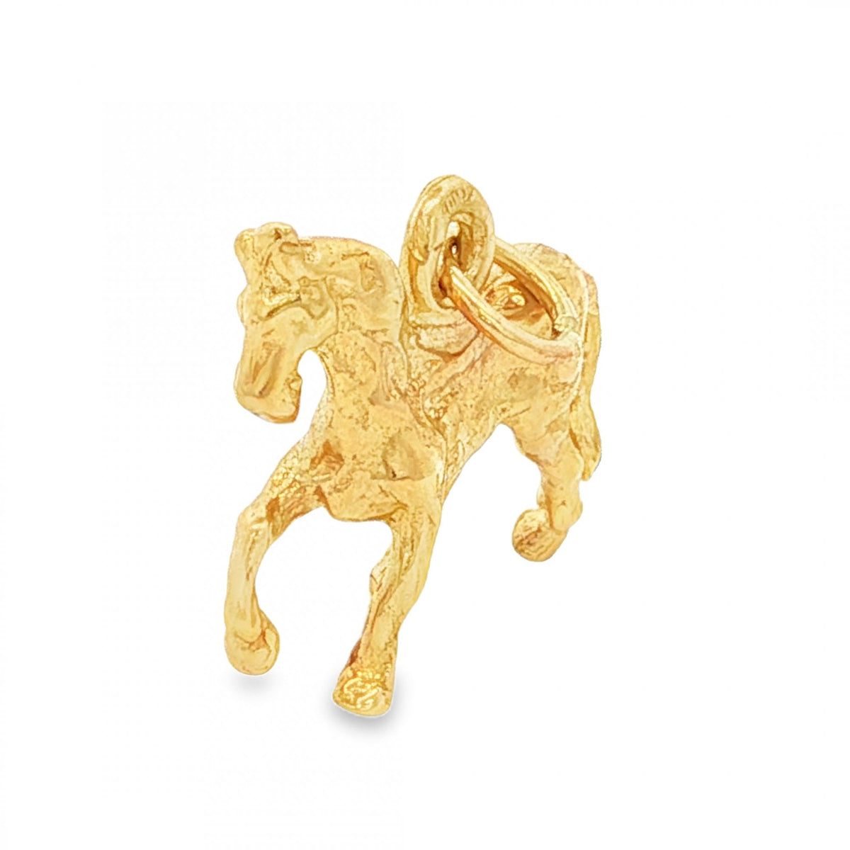 9ct Yellow Gold Horse Charm - 16x14x4mm - 1.9g