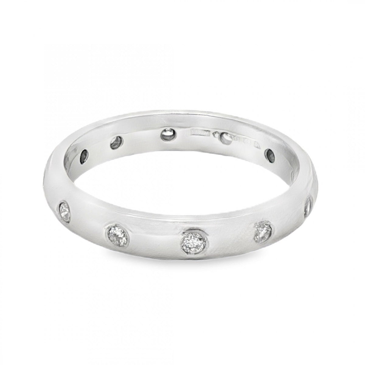 950 Platinum Diamond Wedding Band - Size I½ - 0.16ct