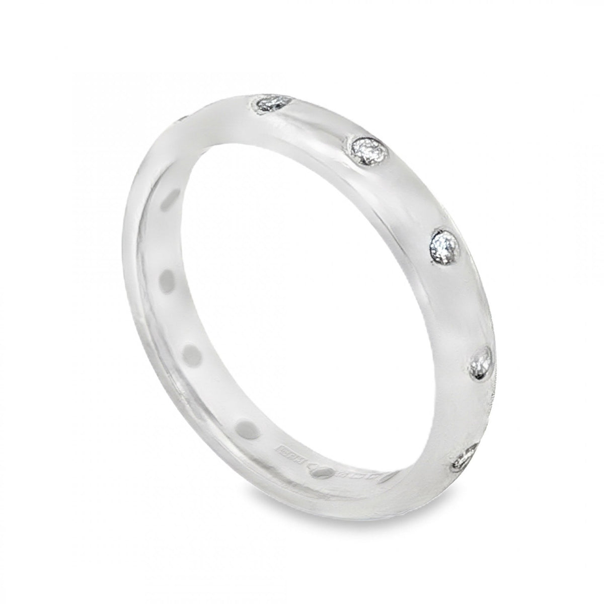 950 Platinum Diamond Wedding Band - Size I½ - 0.16ct