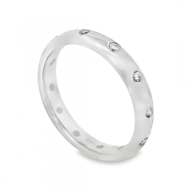 950 Platinum Diamond Wedding Band - Size I½ - 0.16ct