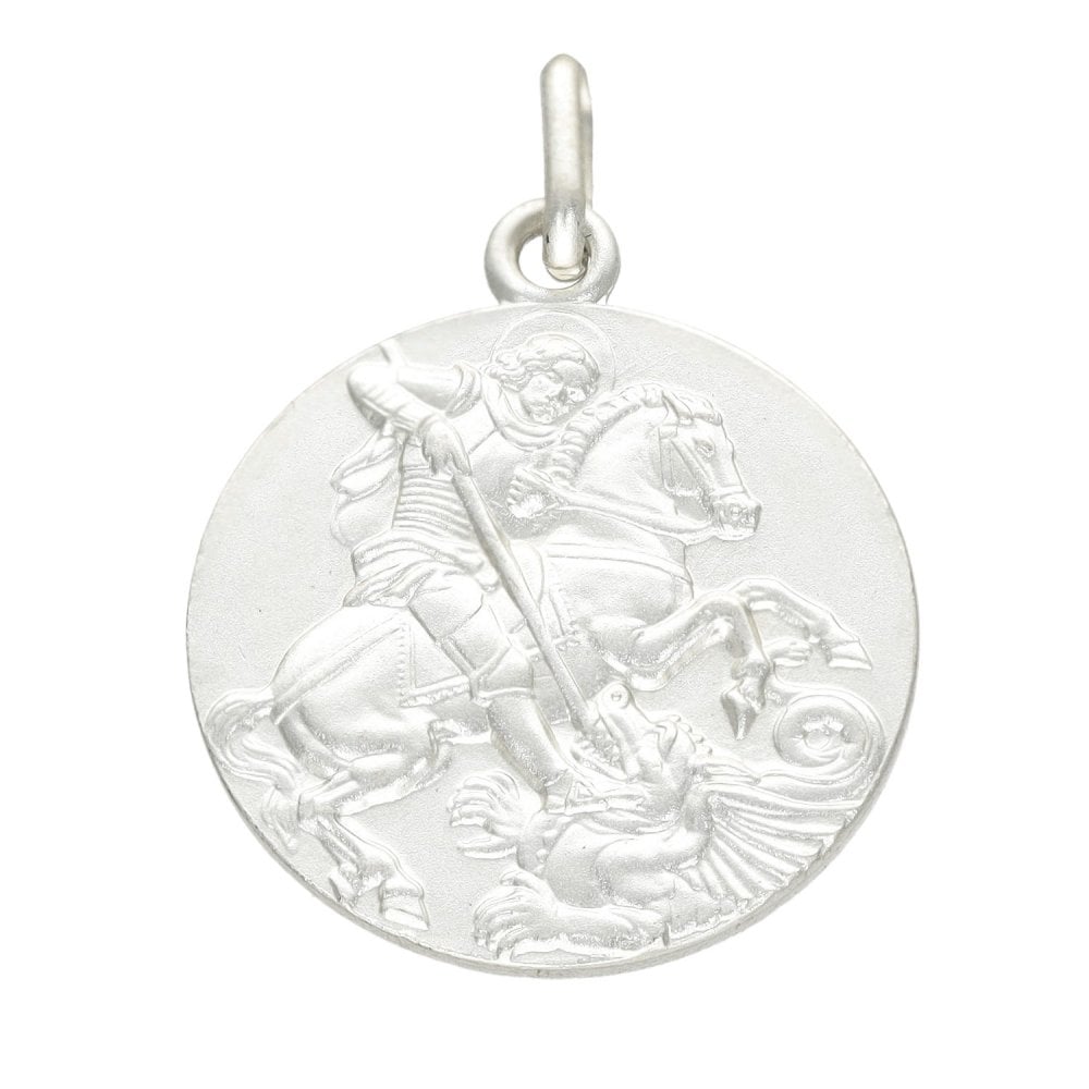 925 Sterling Silver Round St. Christopher Pendant -20x23mm -4.1g
