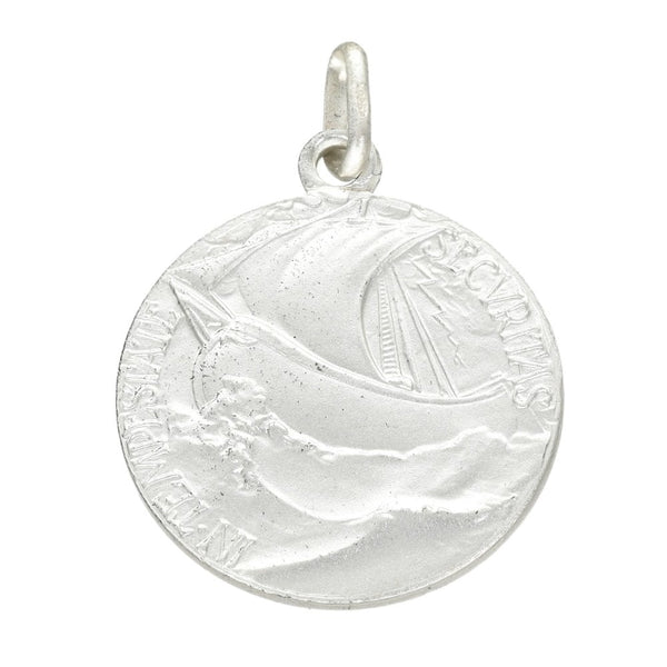 925 Sterling Silver Round St. Christopher Pendant -20x23mm -4.1g
