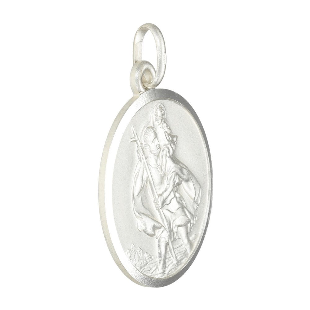 925 Sterling Silver Bevelled-Edge St. Christopher Pendant - 8.6g