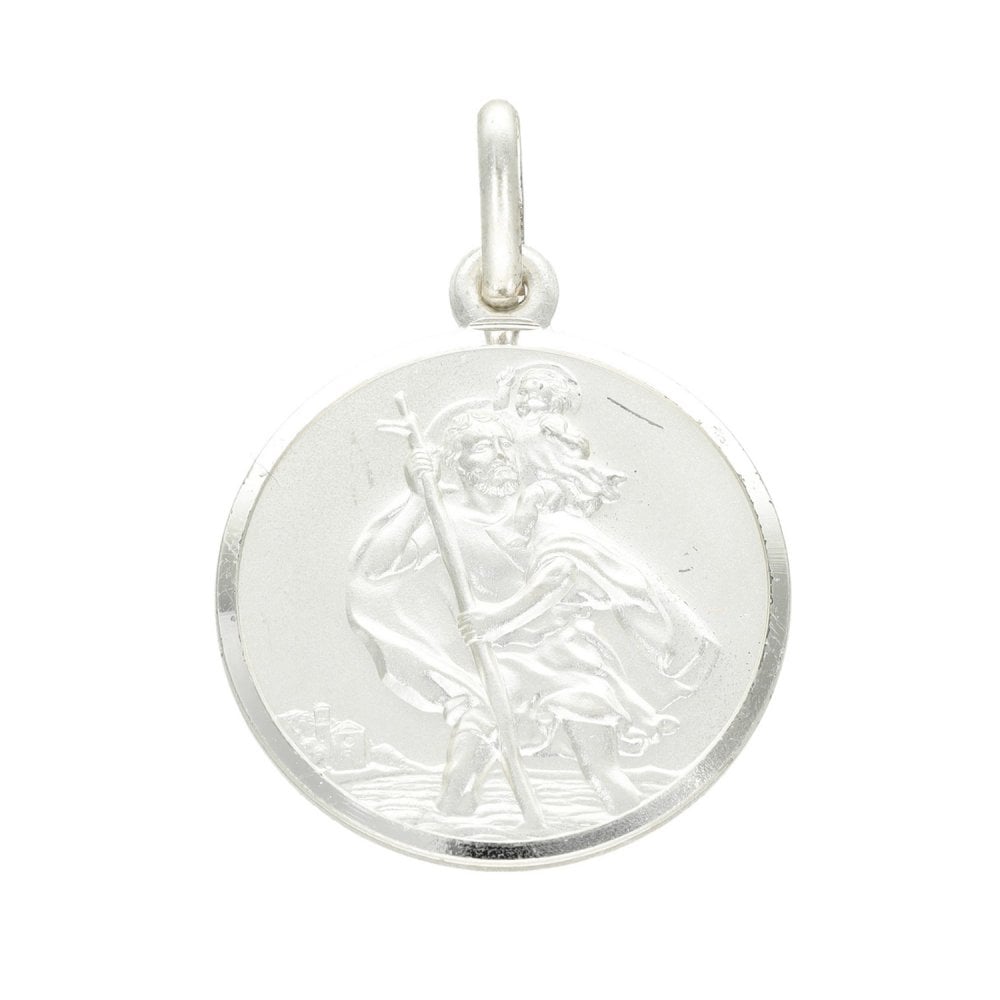 925 Sterling Silver Bevelled-Edge St. Christopher Pendant - 6.6g