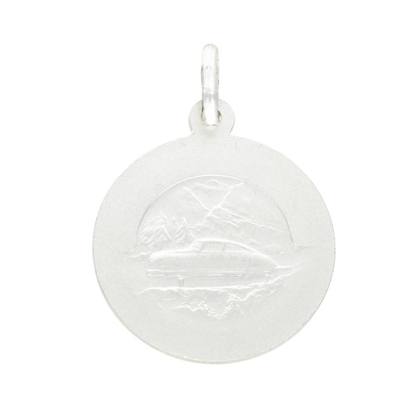 925 Sterling Silver Bevelled-Edge St. Christopher Pendant - 6.6g