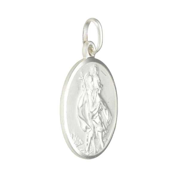 925 Sterling Silver Bevelled-Edge St. Christopher Pendant - 6.6g