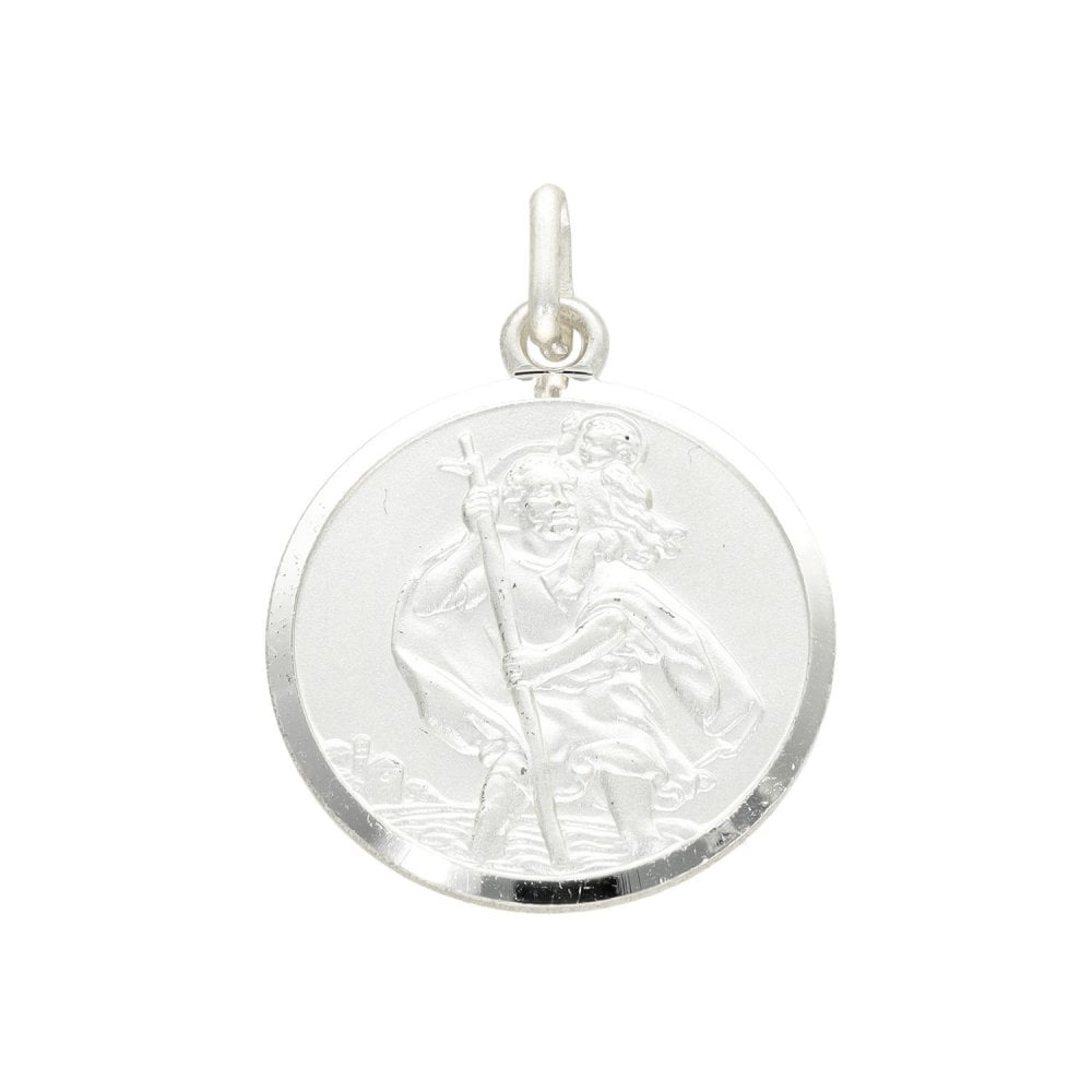 925 Sterling Silver Bevelled-Edge St. Christopher Pendant - 4.0g