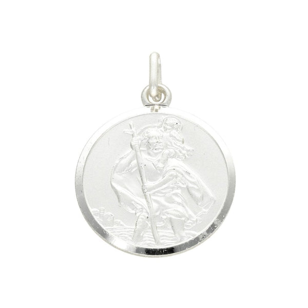 925 Sterling Silver Bevelled-Edge St. Christopher Pendant - 4.0g