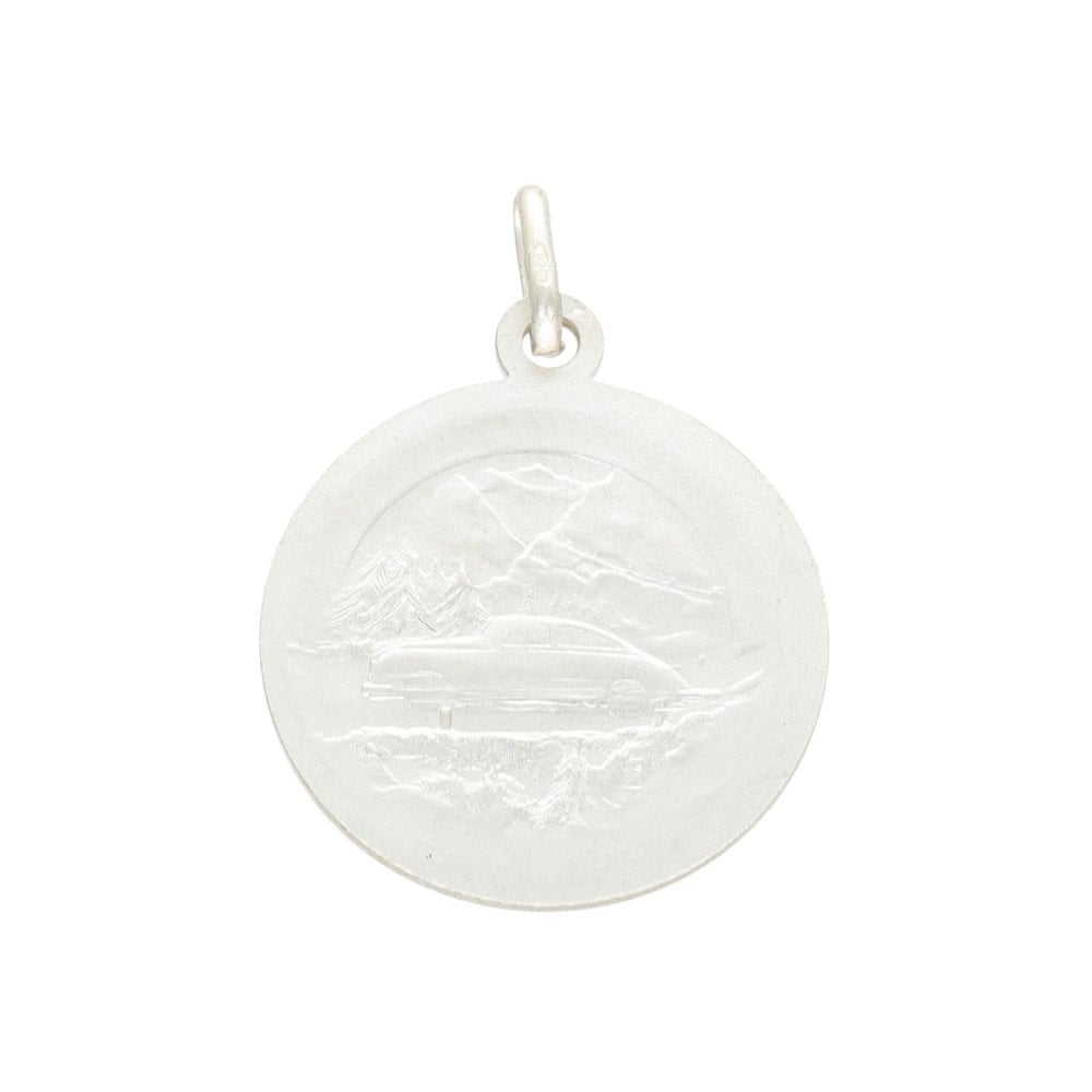 925 Sterling Silver Bevelled-Edge St. Christopher Pendant - 4.0g