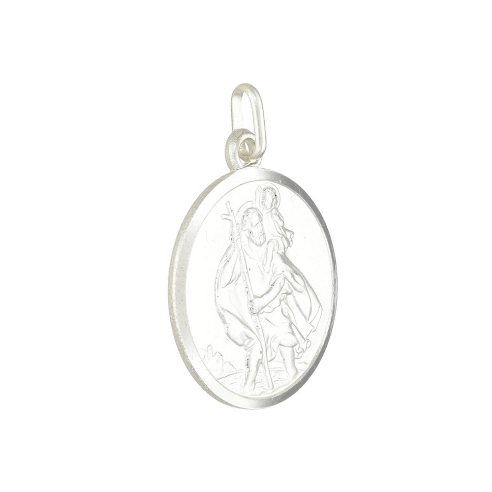 925 Sterling Silver Bevelled-Edge St. Christopher Pendant - 4.0g