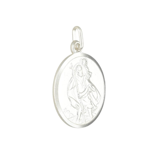 925 Sterling Silver Bevelled-Edge St. Christopher Pendant - 4.0g