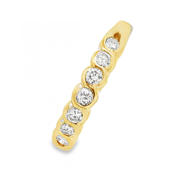 18ct Yellow Gold Diamond Half-Eternity Ring - Size N - 0.30ct