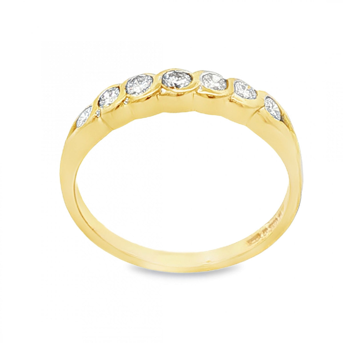 18ct Yellow Gold Diamond Half-Eternity Ring - Size N - 0.30ct