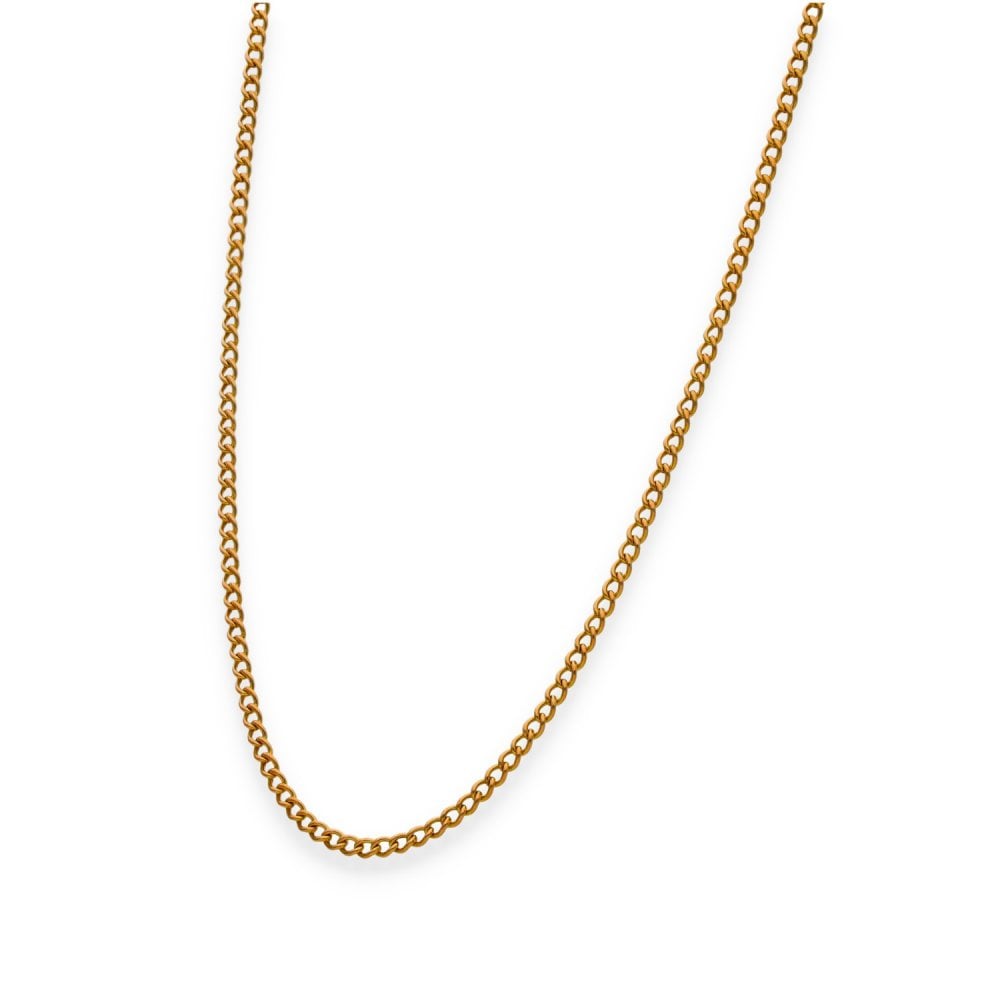 9ct Rose Gold Fine Round Curb Chain - 18" - 4.9g