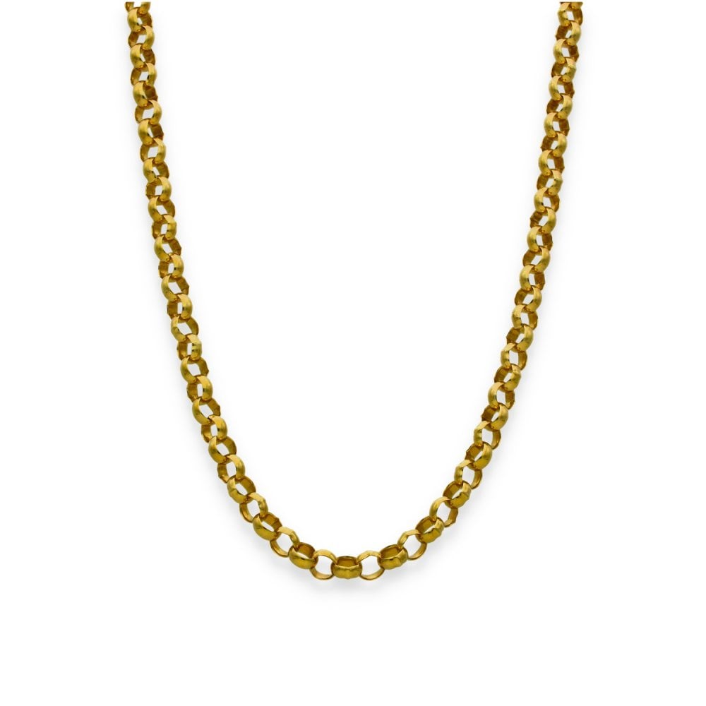 9ct Yellow Gold Round Belcher Chain - 22" - 21.5g