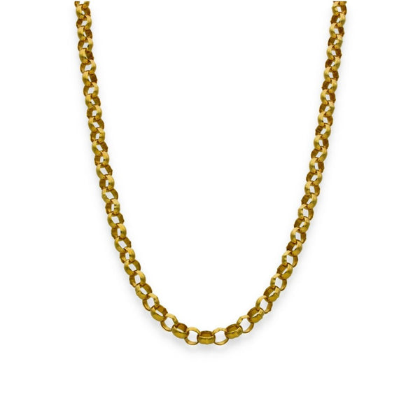 9ct Yellow Gold Round Belcher Chain - 22" - 21.5g