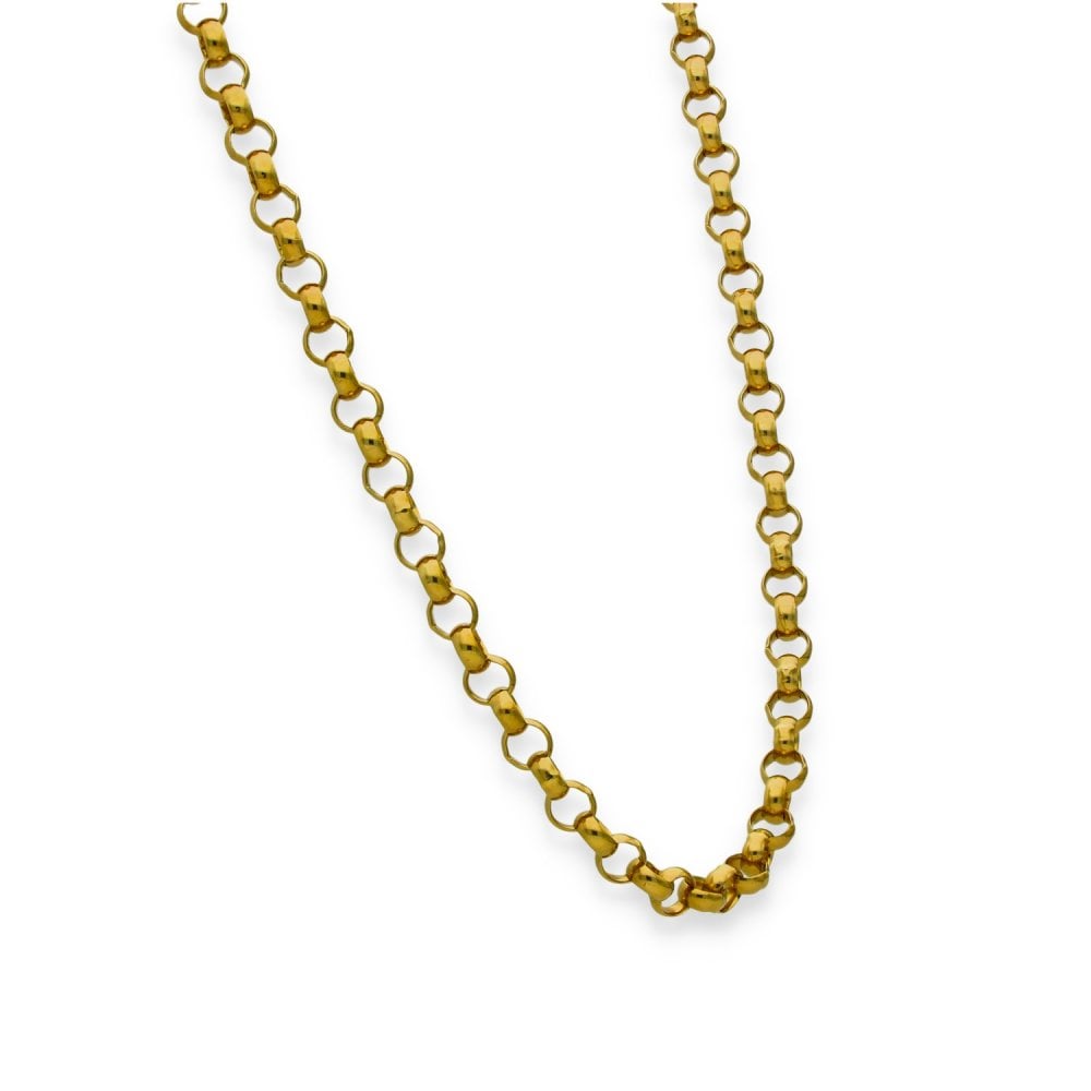 9ct Yellow Gold Round Belcher Chain - 22" - 21.5g