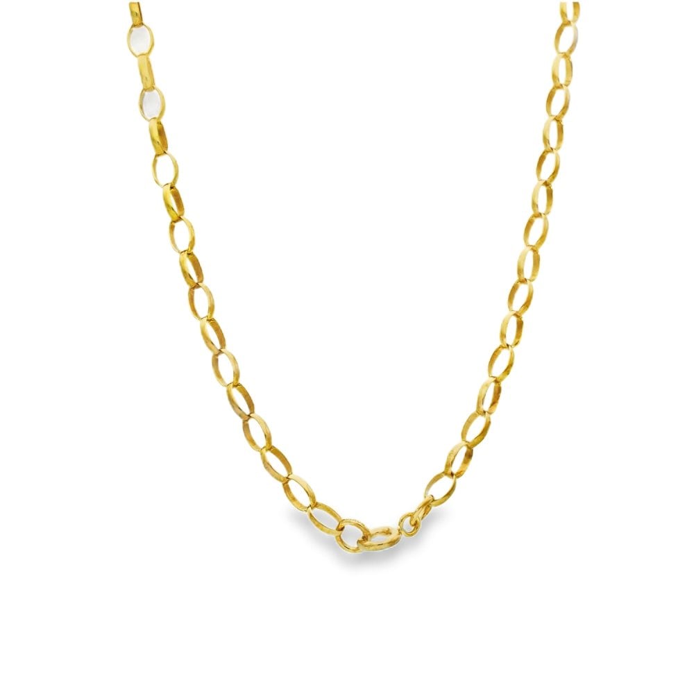 9ct Yellow Gold Oval Belcher Chain - 21" - 7.3g