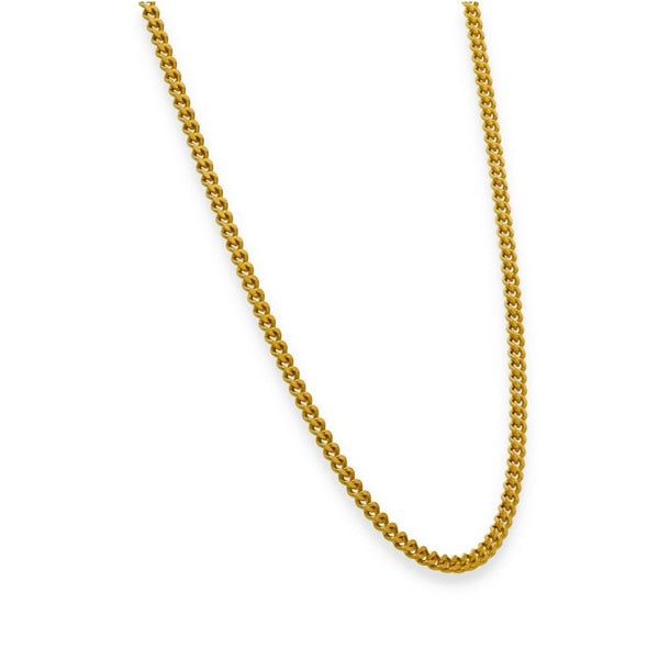 9ct Yellow Gold Closed Curb Chain - 24" - 13.3g