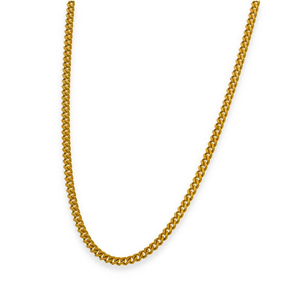 9ct Yellow Gold Closed Curb Chain - 24" - 13.3g